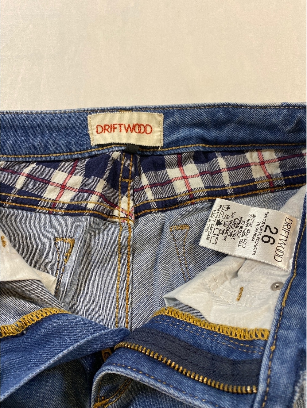 Driftwood Colette Plaid Cuff Women Jeans Size 26 - Picture 6 of 9